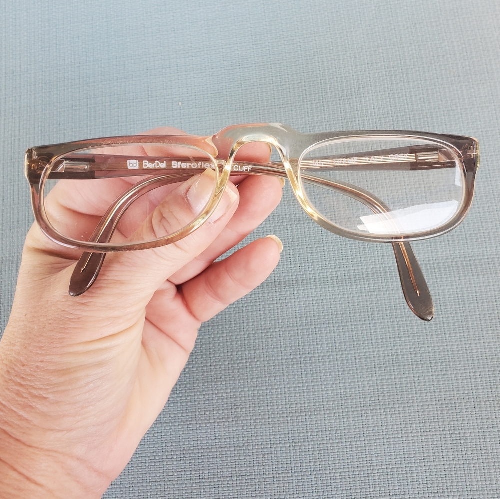 Vintage Berdel Sferoflex Grey Cliff Italy Unisex Prescription Eyeglasses 